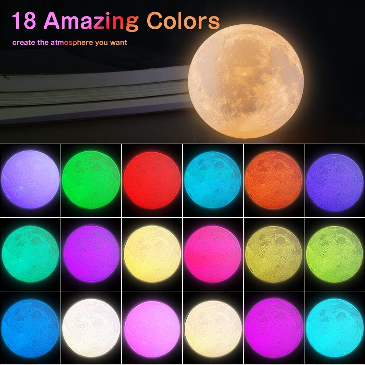 LunaFloat™ 18 atmosphärische RGB-Lichtfarben für modernes Dark-Luxury Ambiente | Troveify