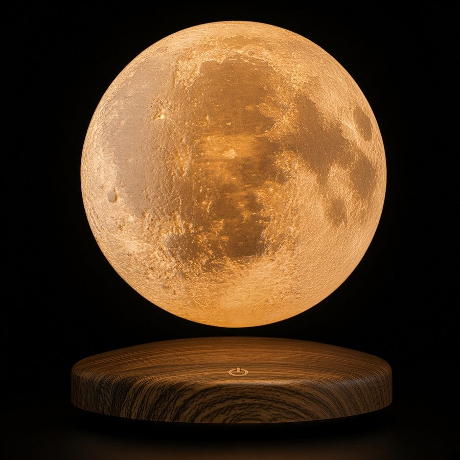 LunaFloat™ Magnetic Levitating 3D Moon Lamp — High-Precision 3D Lunar Craters Close-Up